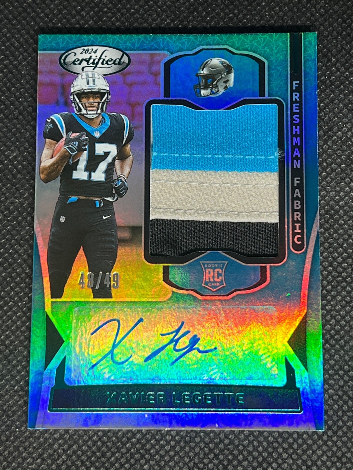 Xavier Legette 2024 Certified Teal Freshman Fabric Patch Auto Rookie 48/49