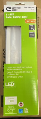 (4-Pack) Commercial Electric Direct Wire 9 in LED White Under Cabinet  5700TA-WH
