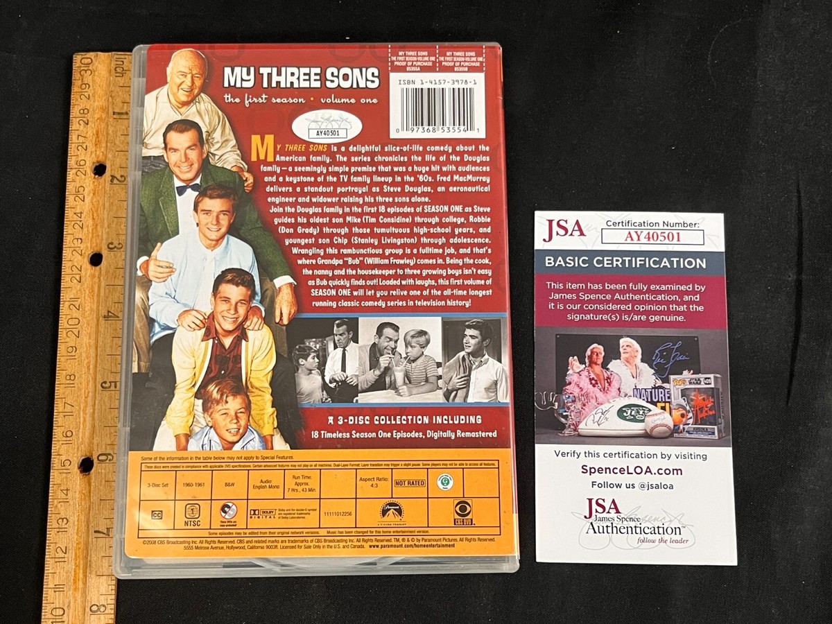 Barry & Stanley Livingston Hand Signed Auto My Three Sons DVD JSA