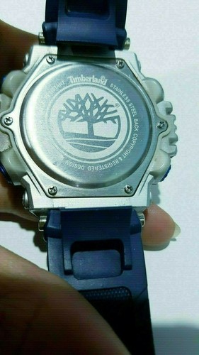Timberland Resist Shock G Style Biker Watch Oversize Army Navy Blue Dual Time - Picture 10 of 12