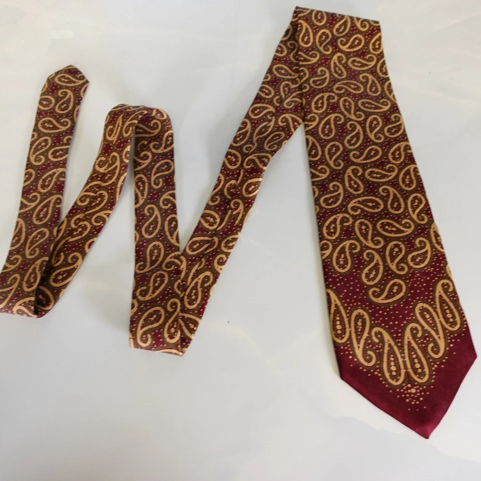 Joseph Abboud Corbata Cuello Para Hombres Rojo Cachemira Seda Occidental Tejido Foulard Boho Ancho EE. UU. Foto 3 de 4