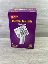 Staples Thermal Fax Paper Rolls 5 Rolls .5" Core 8.5" x 98' 269571 New Open Box