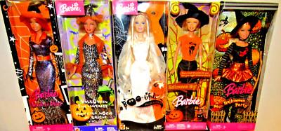 Barbie Halloween Doll Lot Of 5 - Boo-tiful Hip Trick Party Enchantress NIB