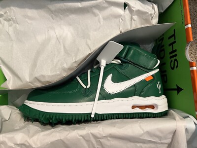 Size 8.5 - Nike Air Force 1 Mid SP Leather x Off-White Pine Green