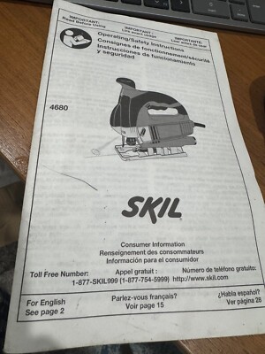 SKIL 4680 JIG SAW OPERATING/SAFETY INSTRUCTION