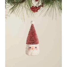 Bethany Lowe Christmas Santa Red Bottle Brush Tree Ornament, TL2367 NWT
