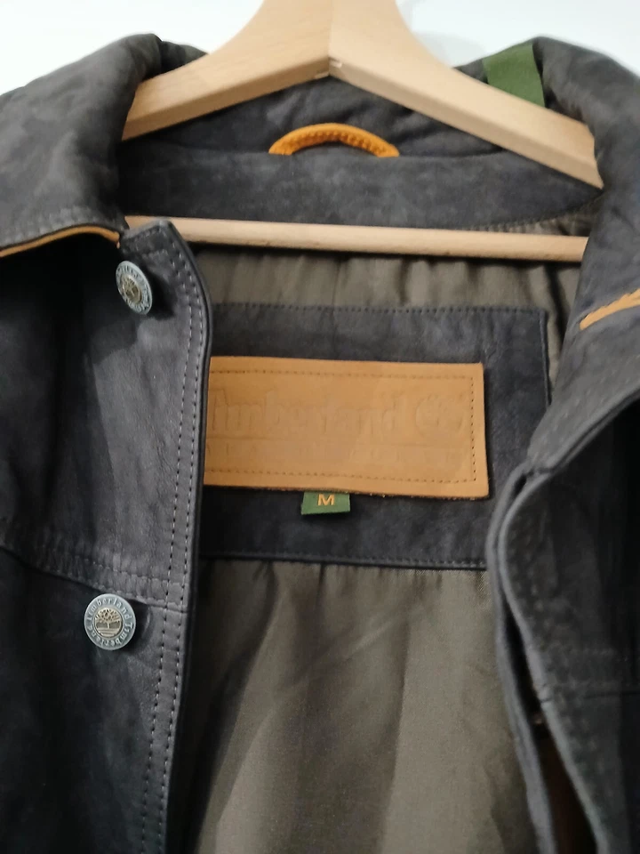 GIUBBOTTO CAPPOTTO GIACCA Timberland Pelle TAGLIA M VINTAGE Nero - Immagine 3 di 4