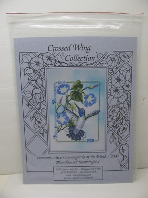 Crossed Wings BLUE THROATED HUMMINGBIRD X Stitch Pattern Ret Ed