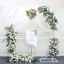 2x Half Moon Shape Wedding Arch Frame Moongate Flower Stand Display Balloon Prop