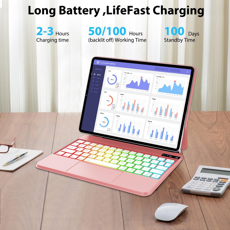 Keyboard Case for iPad Air 11 inch 2024 (M2) & iPad Pro 11 Inch (4th