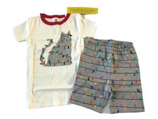 Nwt Gymboree Girls 4 5 Pajamas Cat Christmas Lights Shorts Holiday Gymmies MQ11