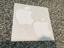 APPLE logo two 2 stickers decals white from OEM iPhones mac ipad 