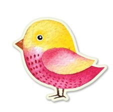 Cute Bird Watercolor Design Car Laptop Phone Vinyl Sticker - SELECT SIZE
