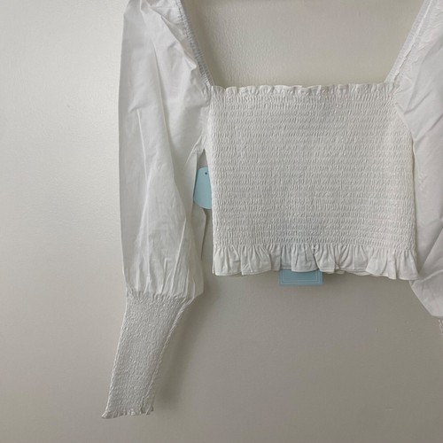 NWT Hill House the Grace Nap Top Long Sleeve White Size Medium - 第 3/11 張圖片