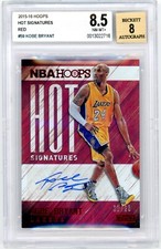 Kobe Bryant 2015-16 Panini Hoops Hot Signatures Red Autograph #59 /25 BGS 8.5