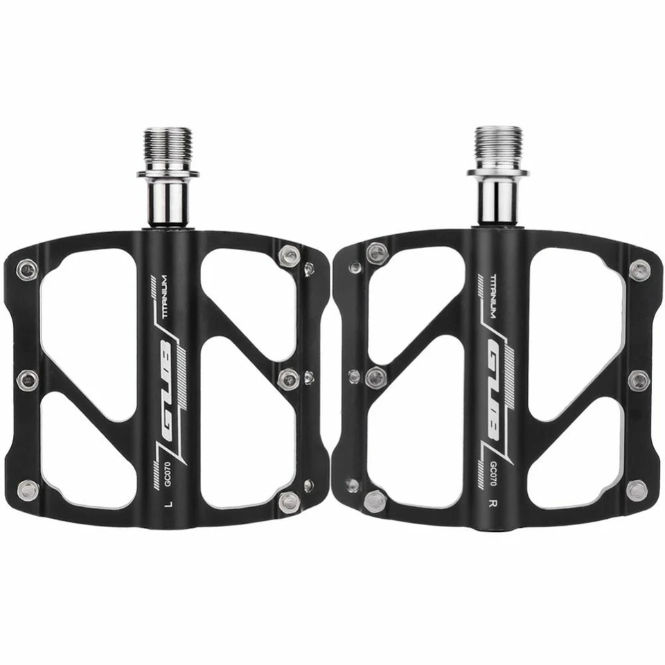 Pedales de bicicleta de eje de titanio ultraligeros para bicicleta de montaña pedales de bicicleta de carretera 3 rodamientos Foto 2 de 4