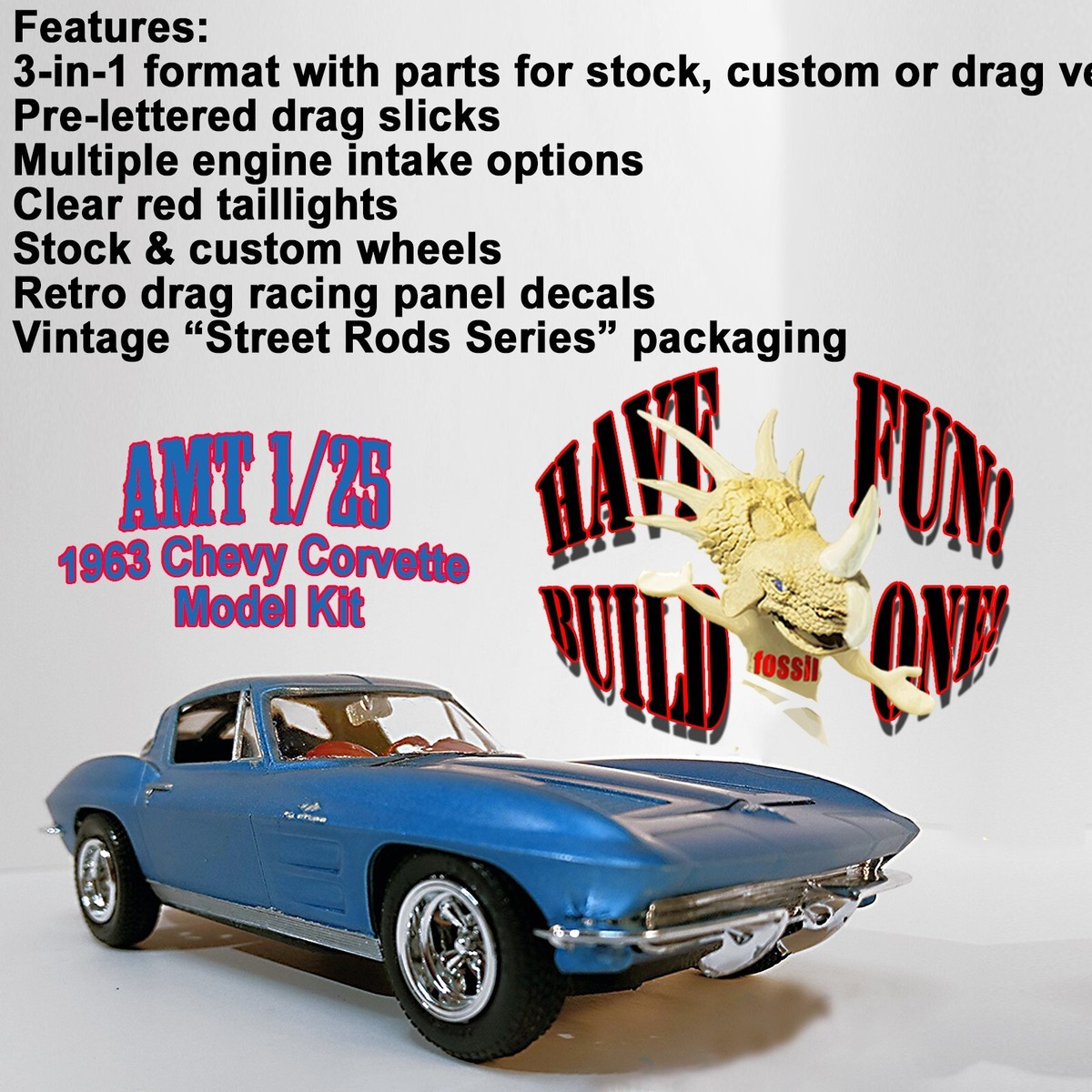 AMT 1/25 '63 CORVETTE STING RAY PRECISION MODEL KIT 861 | eBay