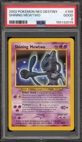 Shining Mewtwo (Unlimited) graded PSA 2 for sale on eBay