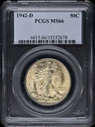 1942-D 50C Walking Liberty Half Dollar PCGS MS66