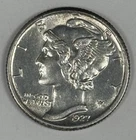 1927 MERCURY DIME CHOICE AU