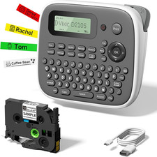 Label Makers, Label Maker Machine With-Tape 12Mm 0.47 Laminated White, D210S Por