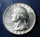 1945-P Washington Quarter 90% Silver Frosty Brilliant Uncirculated Nice Coin
