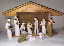 11-Piece Nativity Set Christmas Figurines Mary Joseph Jesus Animals Manger