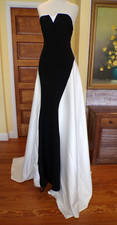 Fashion Nova Long Maxi Lux Dress Nova Luxe Black & White Formal Dress Size Small