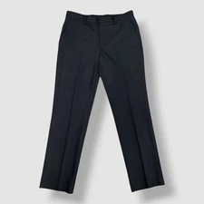 Perry Ellis Portfolio Men's Black Modern-Fit Twill Dress Pants Size 33W 32L