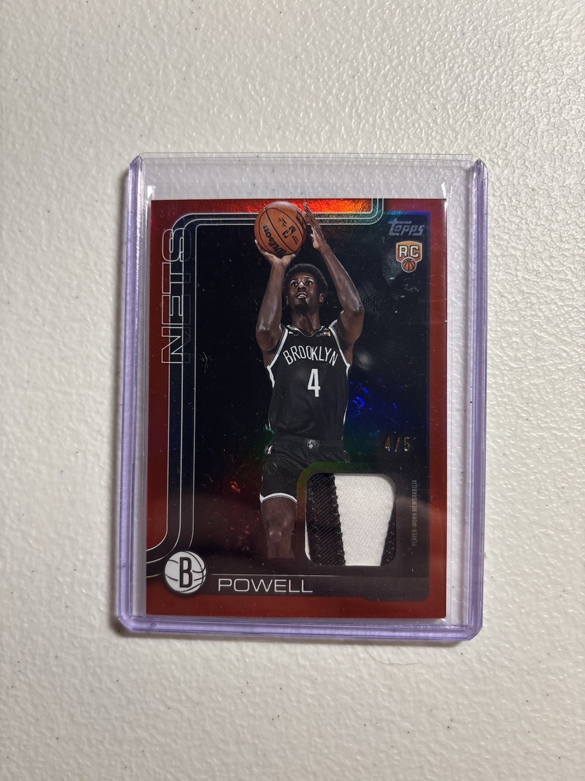 2025-26 Topps Basketball Drake Powell Real One Relic Red /5 RC Relic #FRO-DP