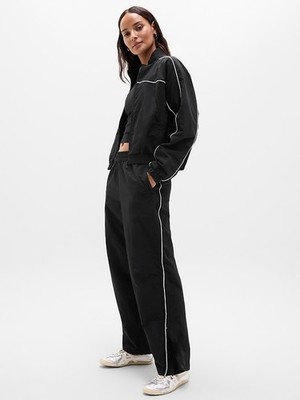 Athleta S Small On The Move Mid Rise Track Pant Black/White NWT!