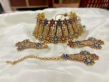 sk 46 Indian Jewelry Bollywood New Choker Beautiful Party Fancy Necklace Set