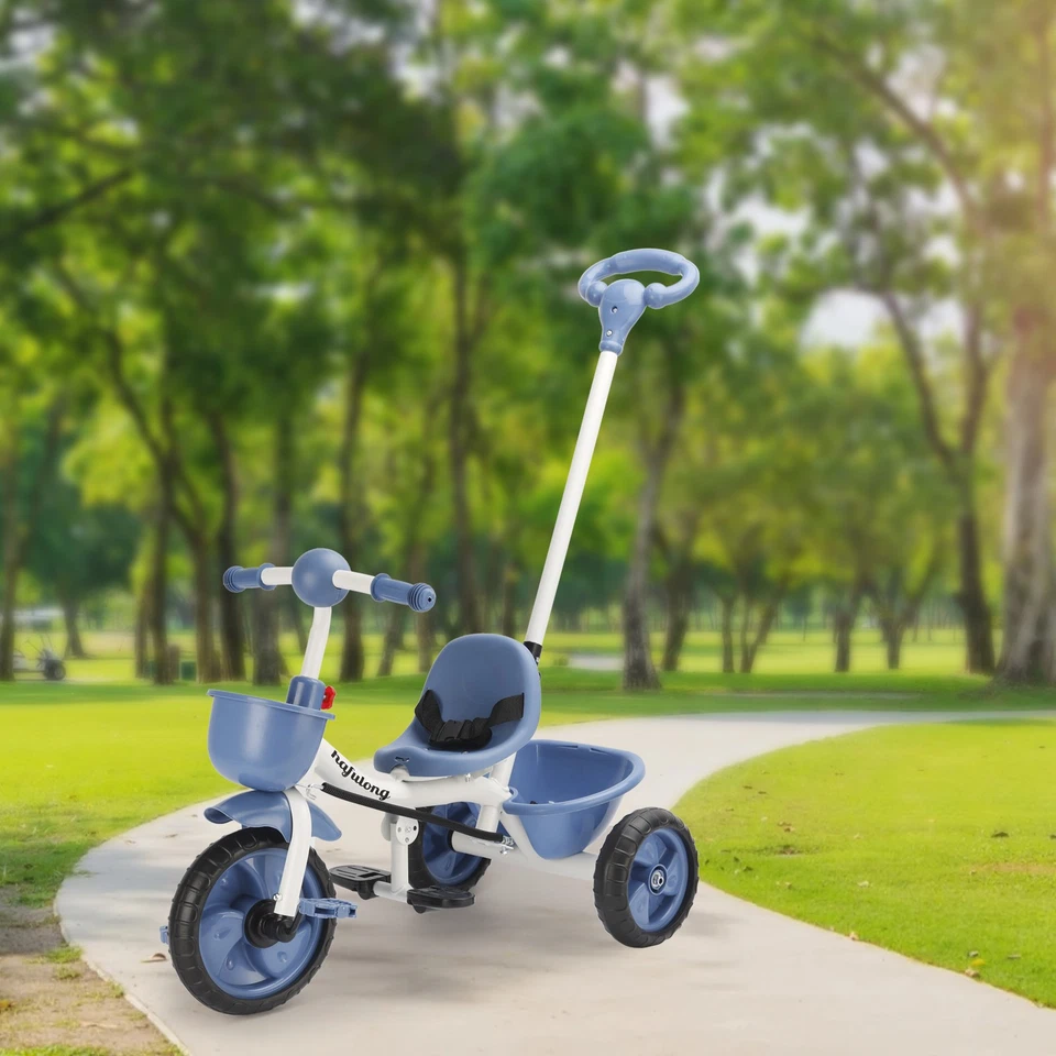 Triciclo con mango de empuje para niños y niñas Triciclo para niños y niñas Foto 3 de 4