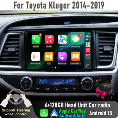 Wireless CarPlay Auto 6+128GB Head Unit Car radio For Toyota Kluger 2014-2019