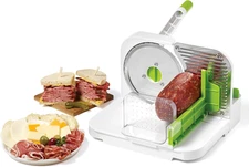 Deli Slicer - Slices Meat, Cheese, Bread - 6.5" Stainless Steel Blade - Adjustab