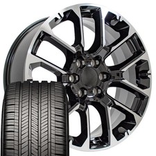 Set4 Oe Cv67 22x9 Black Machined Wheels Goodyear Touring Tires 6x139.7 Set4 Oe Cv67 22x9 Black Machined Wheels Goodyear Touring Tires 6x139.7