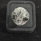 Vintage Sterling Silver Black Onyx Eagle Southwestern Biker Sz 11 Stamped 925 B