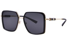 Versace VE2261 100287 Sunglasses Women's Black/Dark Grey Square Shape 56mm