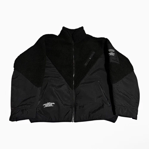 GU x UNDERCOVER Men’s Black Sherpa Fleece Full Zip Jacket Stand-Up Collar M - product listing photo