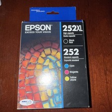Epson 252XL T252XL-BCS Black/Tri-Color Ink Cartridge Genuine OEM Exp 07/2023