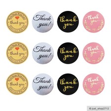 100 Aufkleber *THANK YOU* DANKE ⌀ 2.5cm Sticker Etikett 12 Motive