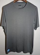 Janji Shirt Mens Large Gray Repeat Merino Wool Baselayer Short Sleeve Running