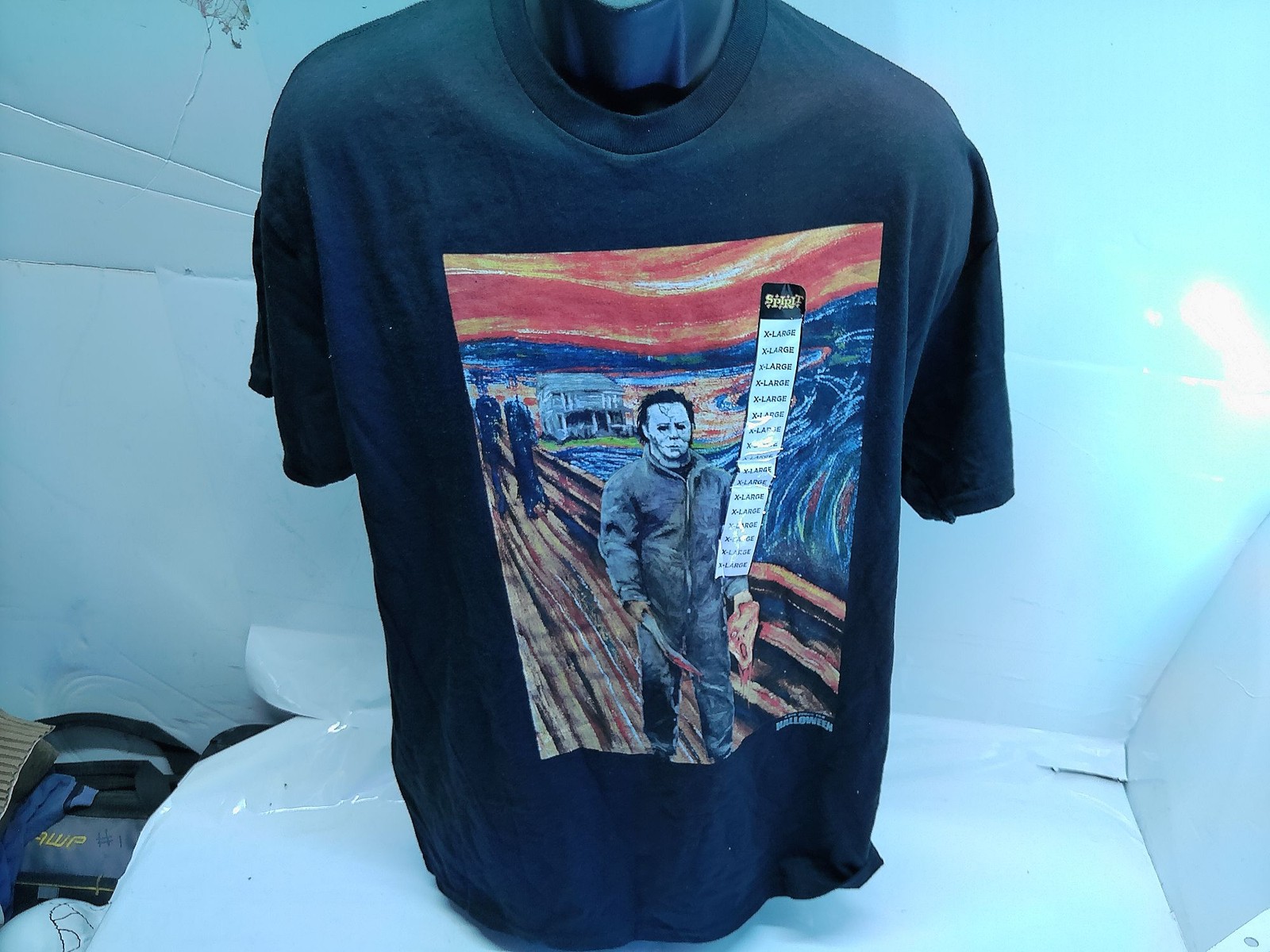 Michael Myers Halloween The Scream Mashup Graphic T-Shirt Black XL image 2