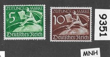 MNH stamp set  Sc P1-P2  1939 Germany  Third Reich  Newspaper Newsboy   #9351