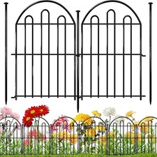 28ft in x 22in Decorative Garden Fence, 26 Pack Arched No Dig Animal Barrier ...
