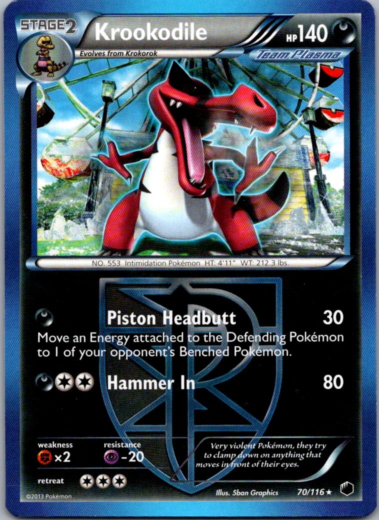Krookodile (Team Plasma) Rare Plasma Freeze 70/116 NM