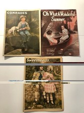 VTG 1919 Sheet Music Lot of 3 Illustrated Song Covers