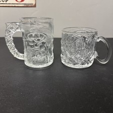BATMAN FOREVER McDonald s DC Comic Glass Mugs 2 - Made in France 1995 - Mint