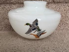 Vintage Mallard Duck Light Shade Glass Milk White Ceiling Fan Bird Cabin Lodge