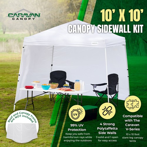 Caravan Canopy 10"x10"Tent Sidewalls for Canopy, White(Sidewalls Only)(Open Box) - Picture 2 of 10